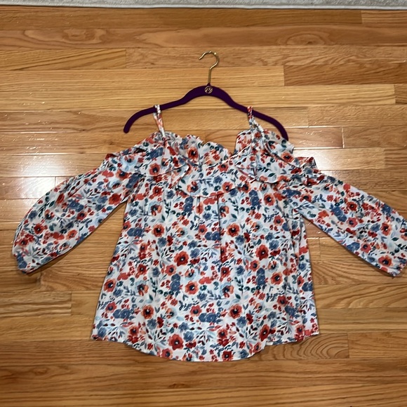 Long sleeve open shoulder Joie blouse size large - Picture 2 of 3